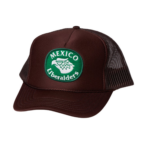 EAGLE LOGO TRUCKER CAP BROWN