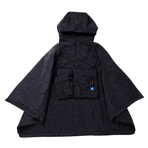 PX QUILTED PONCHO BLACK