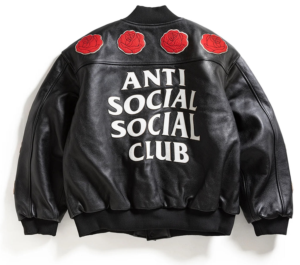 PETAL TO THE METAL LEATHER VARSITY JACKET
