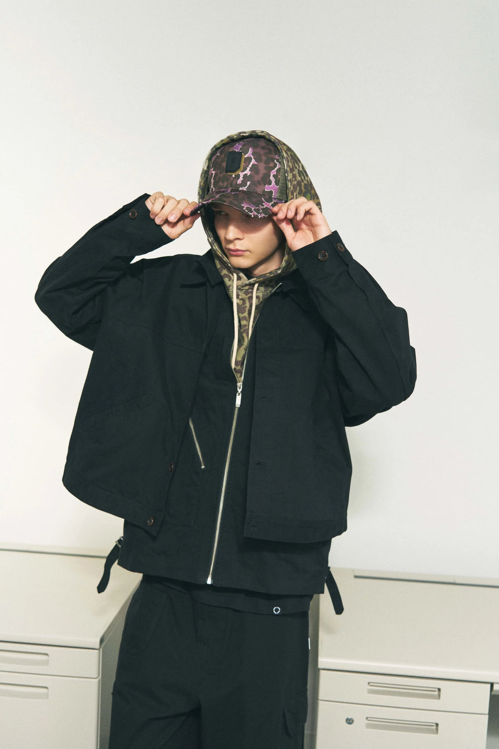 TWILL DOUBLE JACKET BLACK