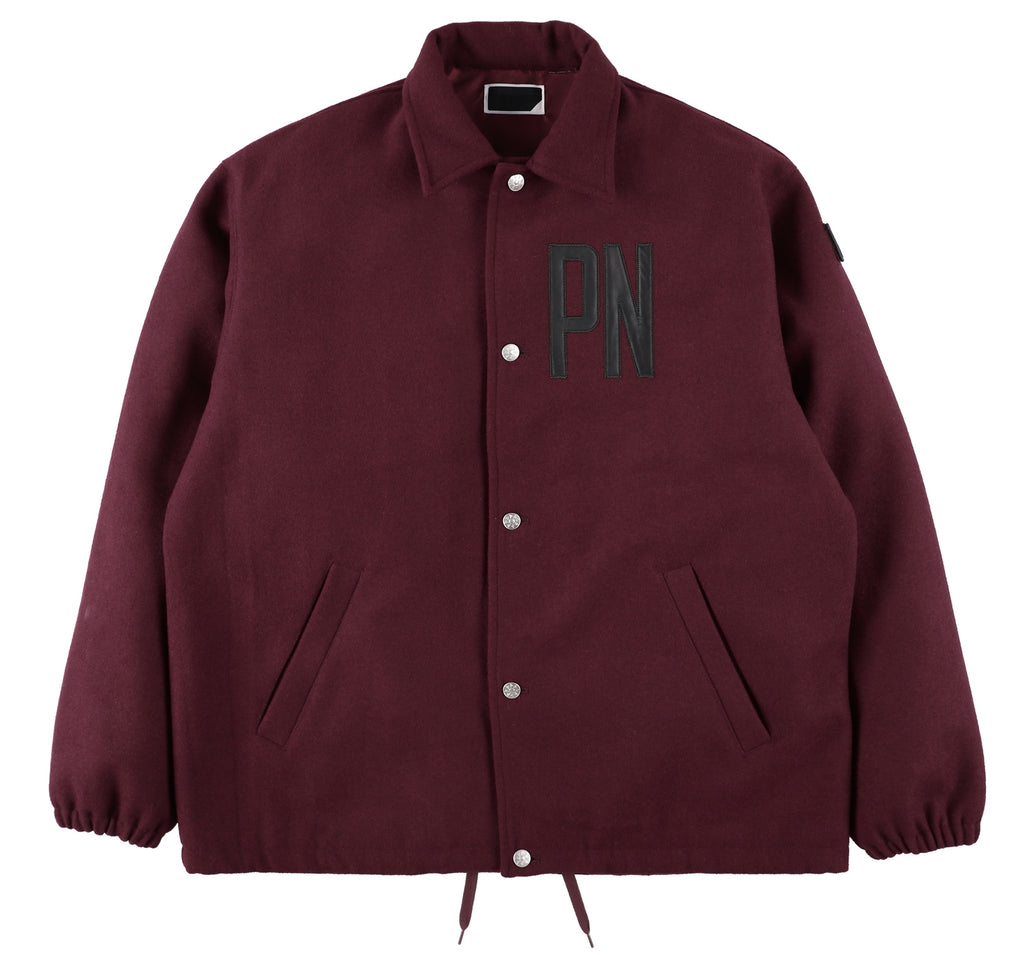 WOOL MELTON COACH JACKET BURGUNDY