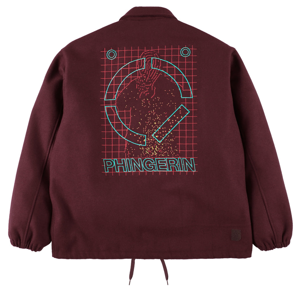 WOOL MELTON COACH JACKET BURGUNDY