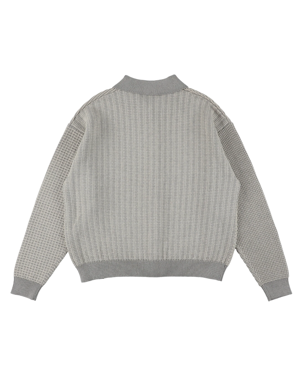 MULTI KNIT SHIRT JACKET GRAY × OATMEAL