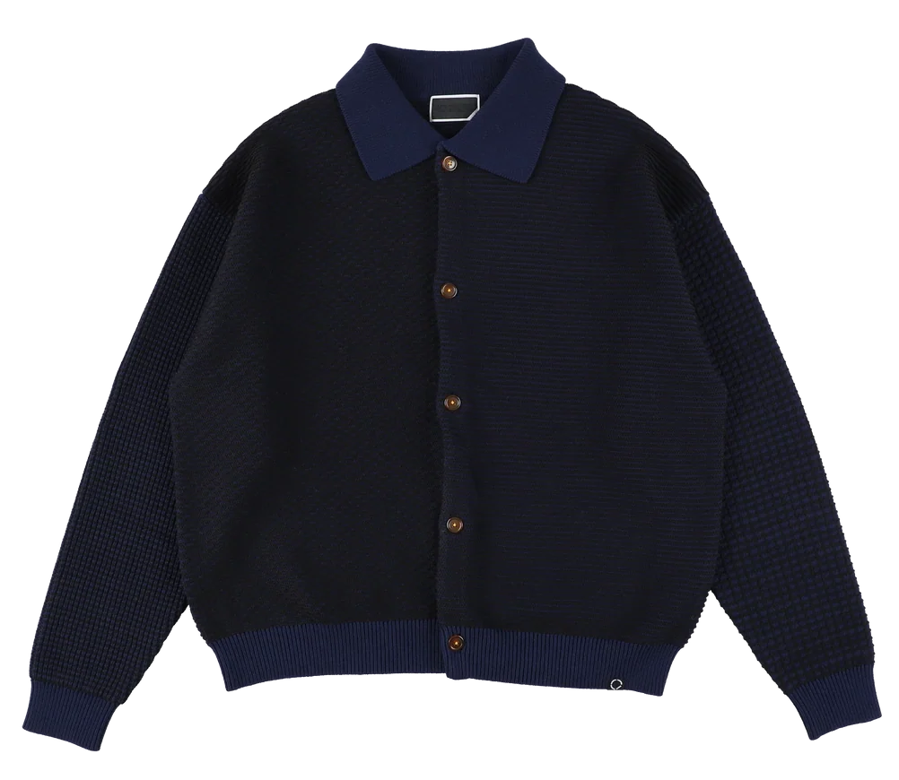 MULTI KNIT SHIRT JACKET NAVY × BLACK