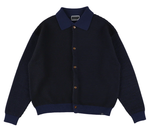 MULTI KNIT SHIRT JACKET NAVY × BLACK