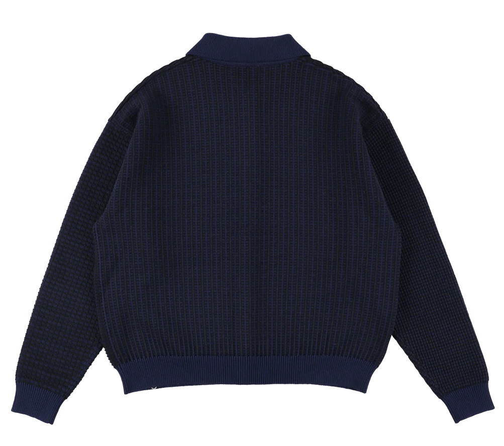 MULTI KNIT SHIRT JACKET NAVY × BLACK