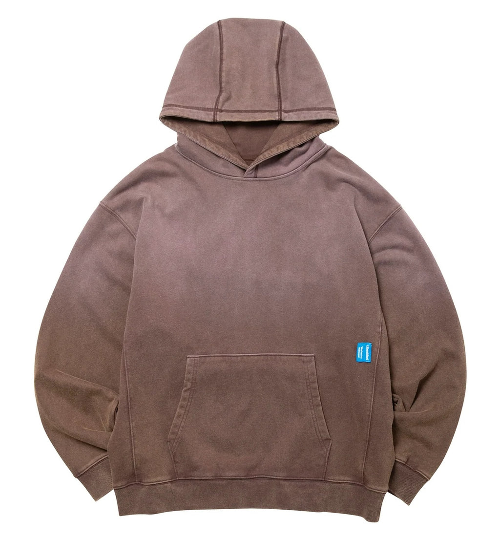 GARMENT DYED HOODIE BROWN