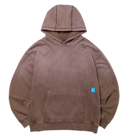 GARMENT DYED HOODIE BROWN