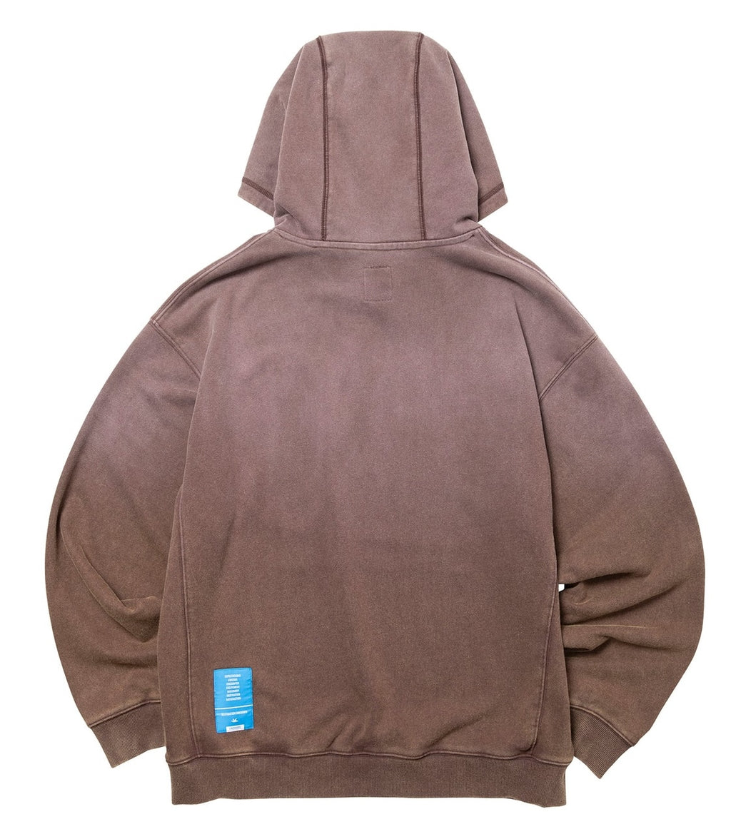 GARMENT DYED HOODIE BROWN