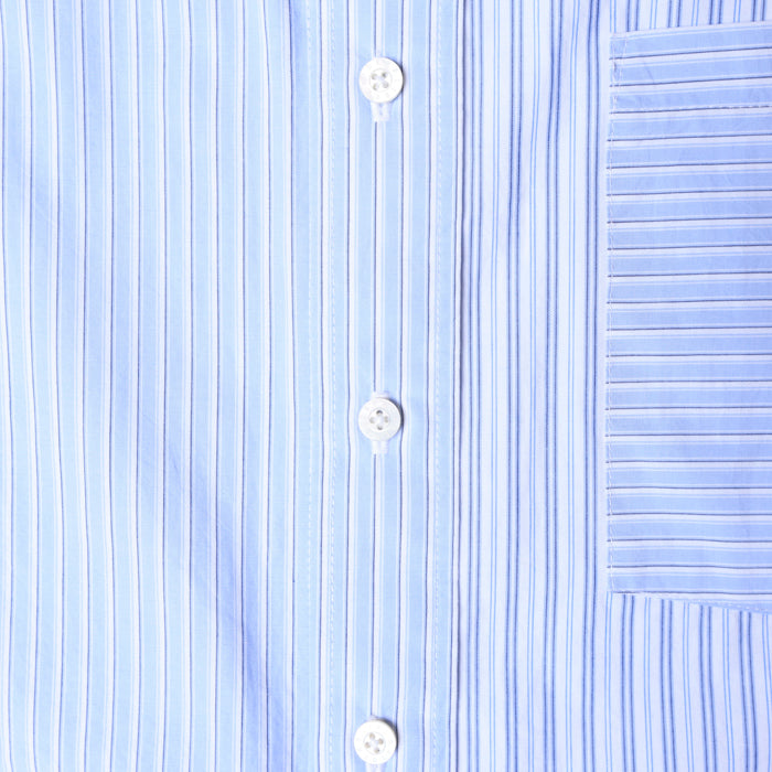 PATCHWORK STRIPE SHIRT WHITE