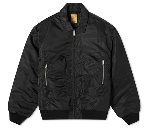 EMBROIDERED 3D FLIGHT JACKET BLACK