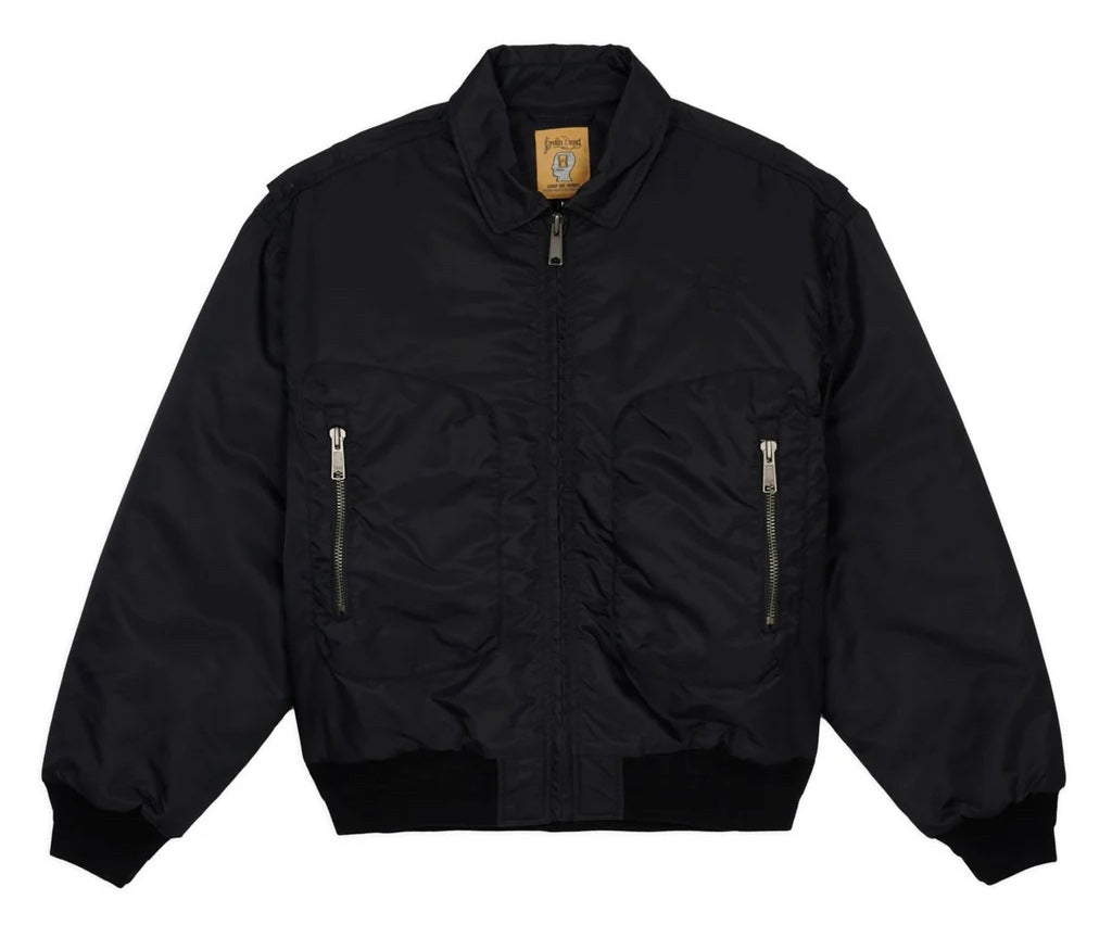 EMBROIDERED 3D FLIGHT JACKET BLACK