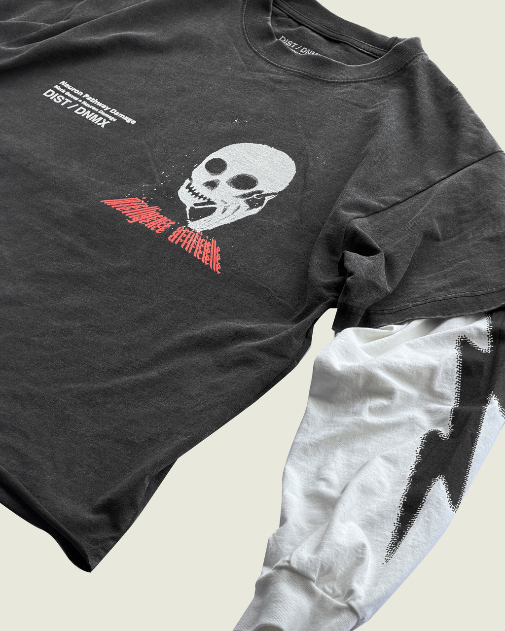 DIST / DNMX x SKULLPHONE "Hallway Of Mirrors" LONG SLEEVE T-SHIRT BLACK FADE