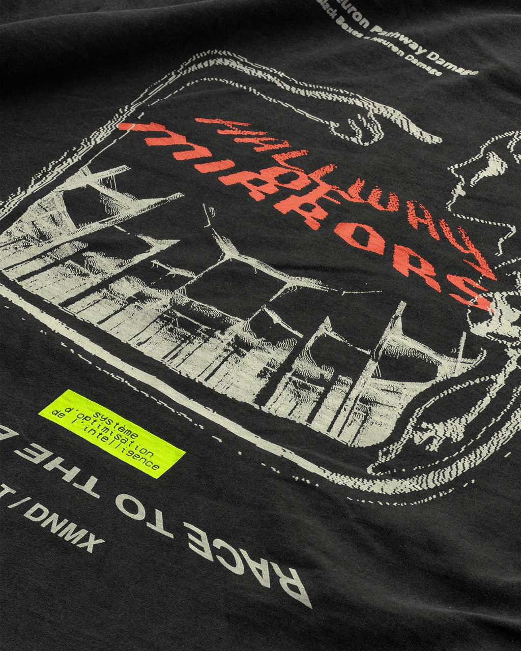 DIST / DNMX x SKULLPHONE "Hallway Of Mirrors" LONG SLEEVE T-SHIRT BLACK FADE