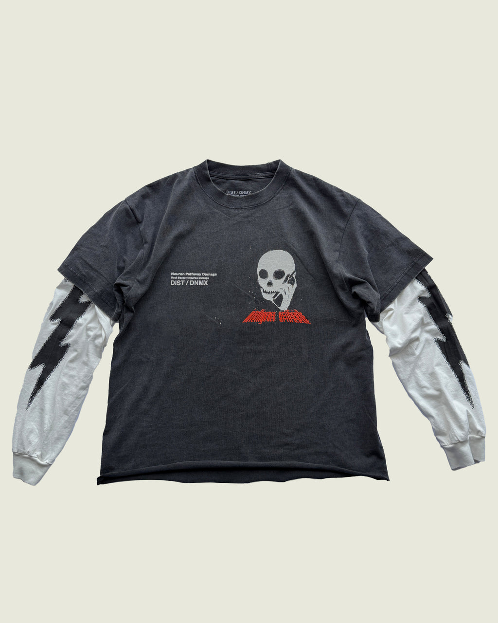 DIST / DNMX x SKULLPHONE "Hallway Of Mirrors" LONG SLEEVE T-SHIRT BLACK FADE