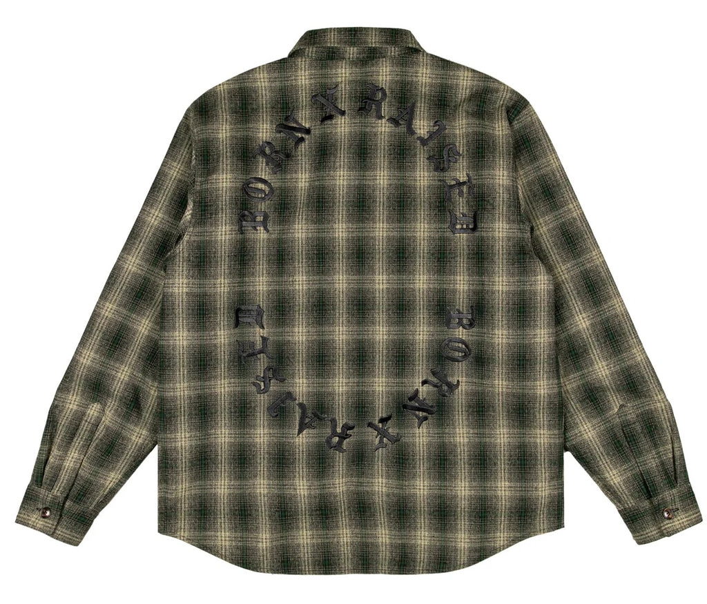 OVERSIZED FLANNEL SHIRT JACKET GREEN