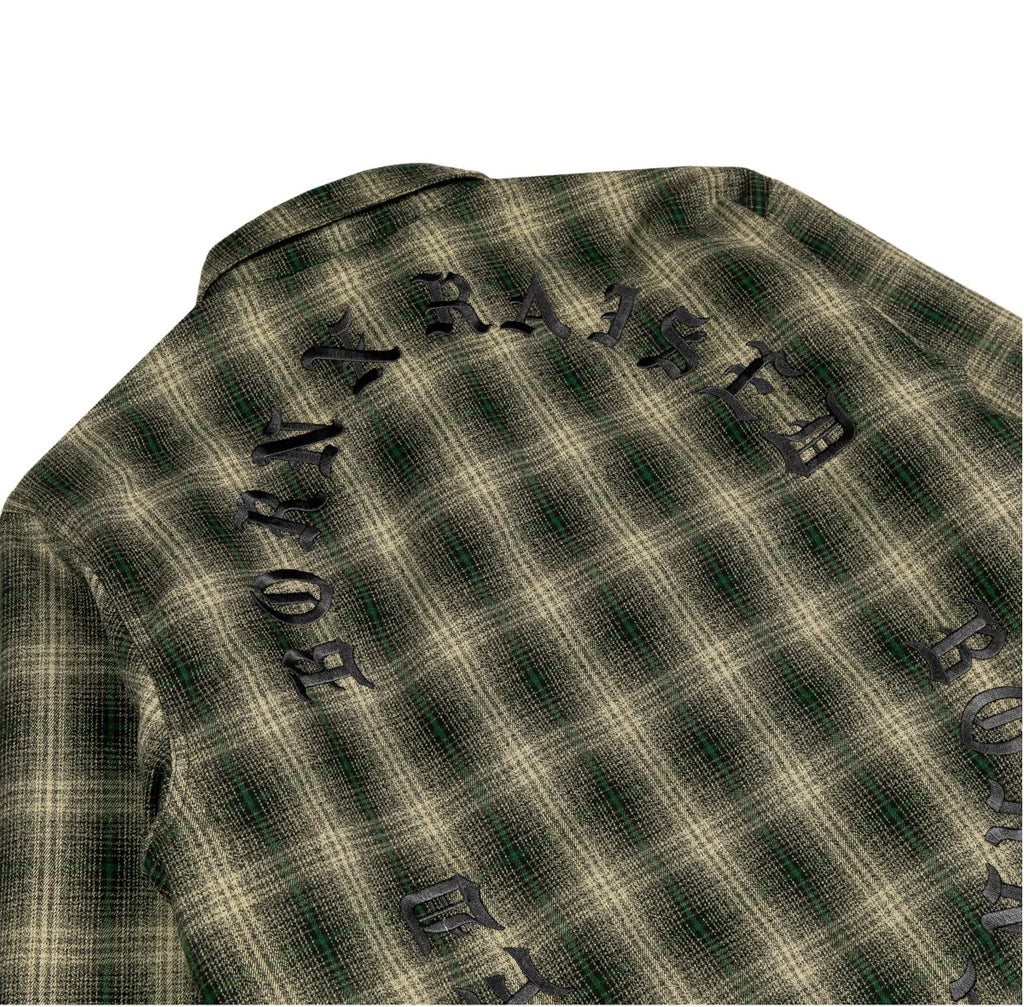 OVERSIZED FLANNEL SHIRT JACKET GREEN