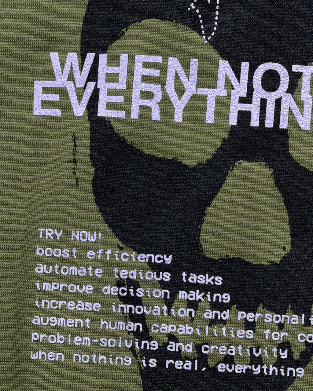 DIST / DNMX X SKULLPHONE "The Call of The Void" T-SHIRT OLIVE