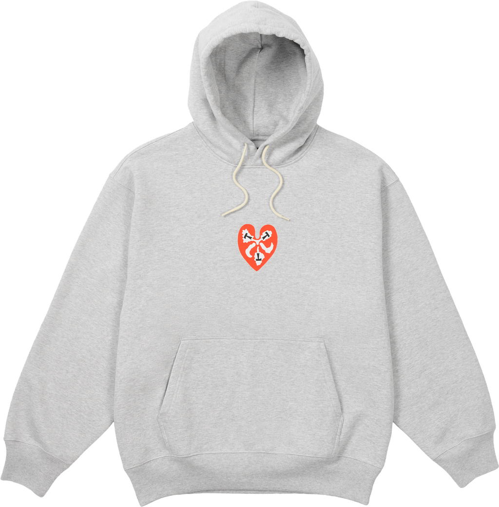 TTT HEART HOOD HEATHER GREY