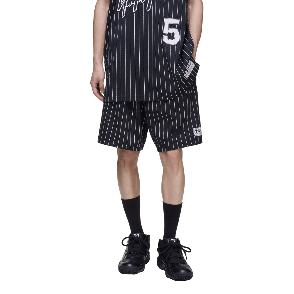 Y-3 MESH PINSTRIPE SHORTS