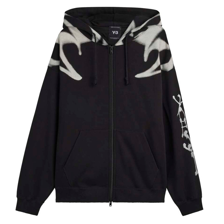 Y-3 CHITO GFX FRENCH TERRY ZIP HOOD BLACK