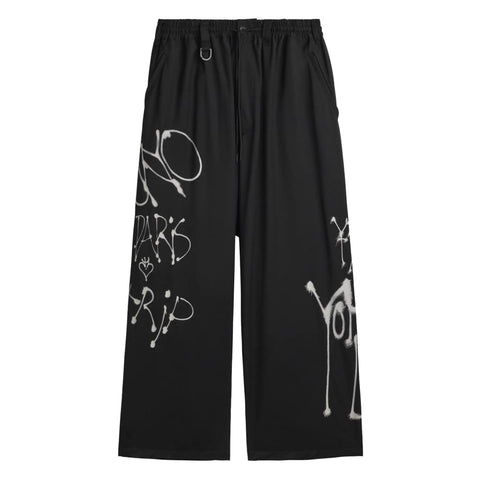 Y-3 CHITO GFX WIDE WOOL PANTS BLACK