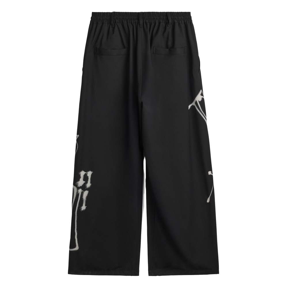 Y-3 CHITO GFX WIDE WOOL PANTS BLACK
