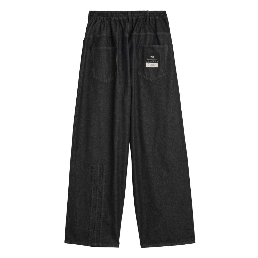 Y-3 DENIM PANTS BLACK