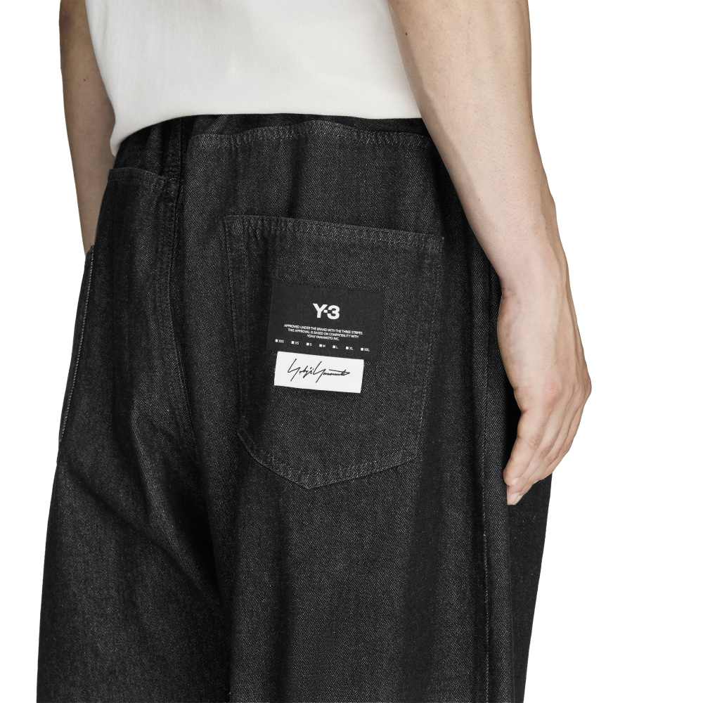 Y-3 DENIM PANTS BLACK