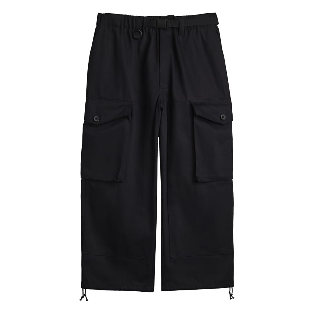 Y-3 TWILL PANTS BLACK
