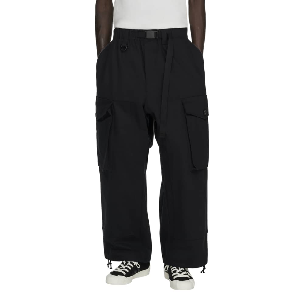 Y-3 TWILL PANTS BLACK