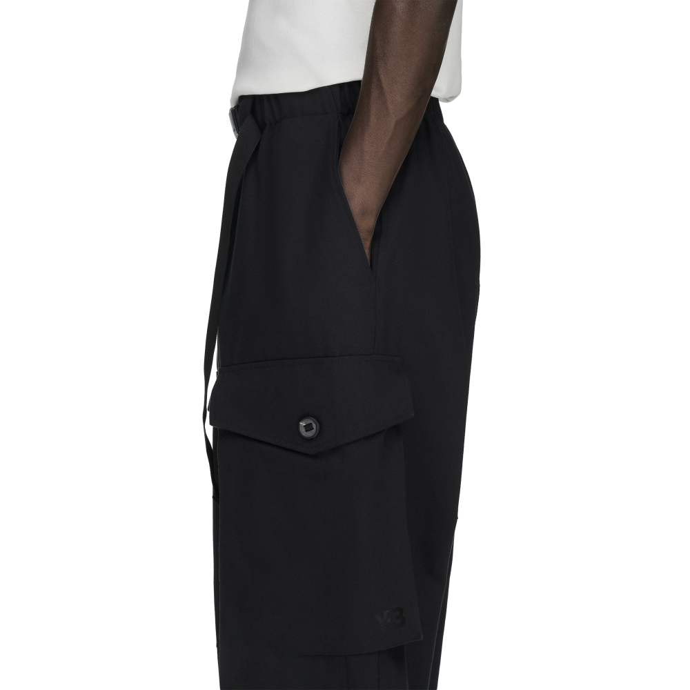 Y-3 TWILL PANTS BLACK