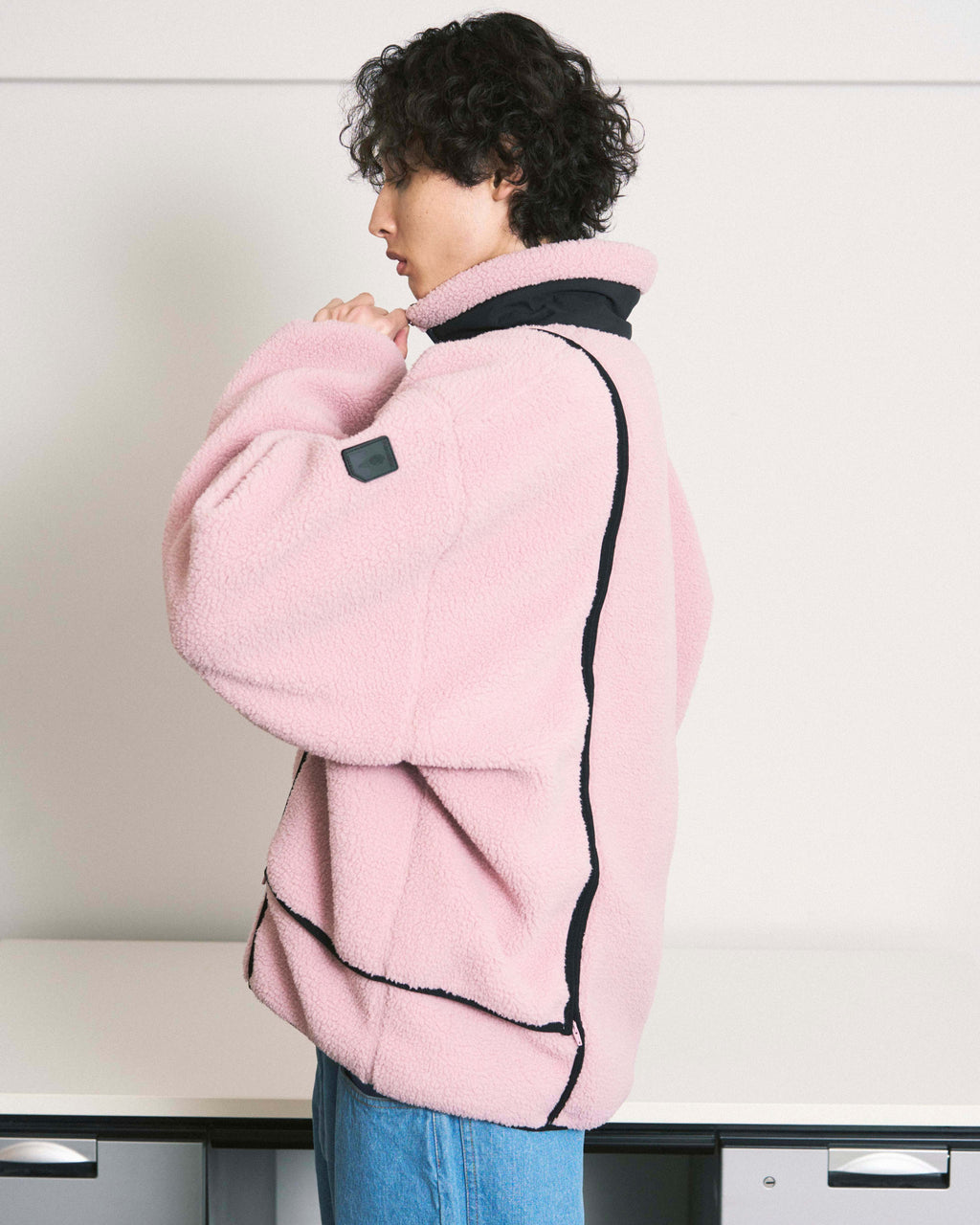 NOREN BOA FLEECE JACKET PINK
