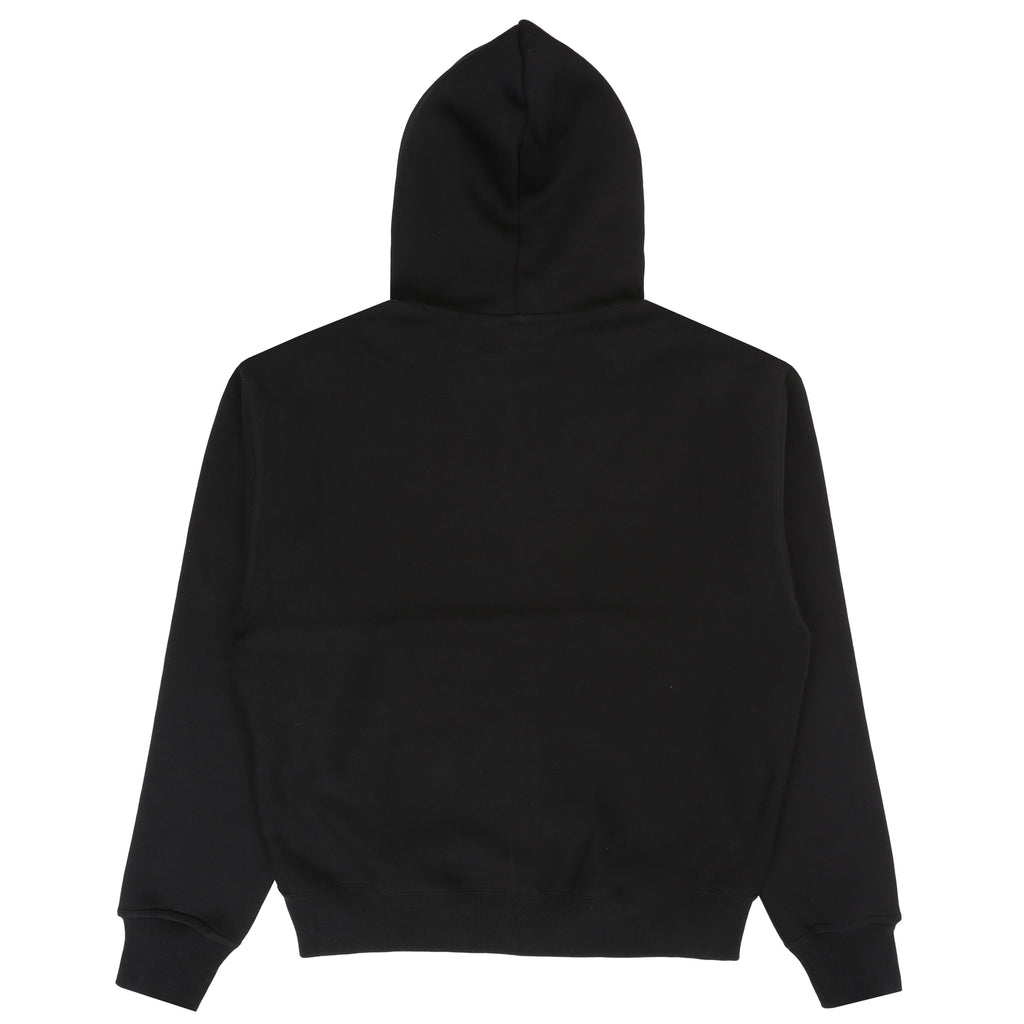 SCRIPT ZIP HOODED SWEATER BLACK