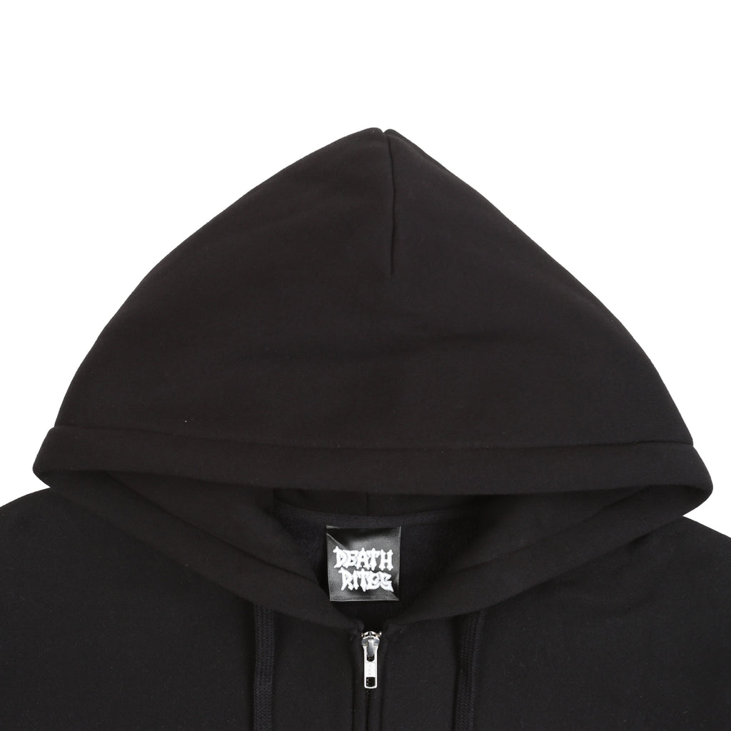 SCRIPT ZIP HOODED SWEATER BLACK