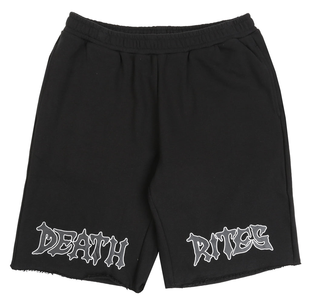 SCRIPT CUT-OFF SWEAT SHORTS BLACK