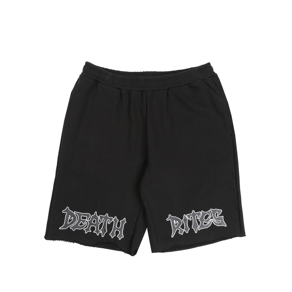 SCRIPT CUT-OFF SWEAT SHORTS BLACK