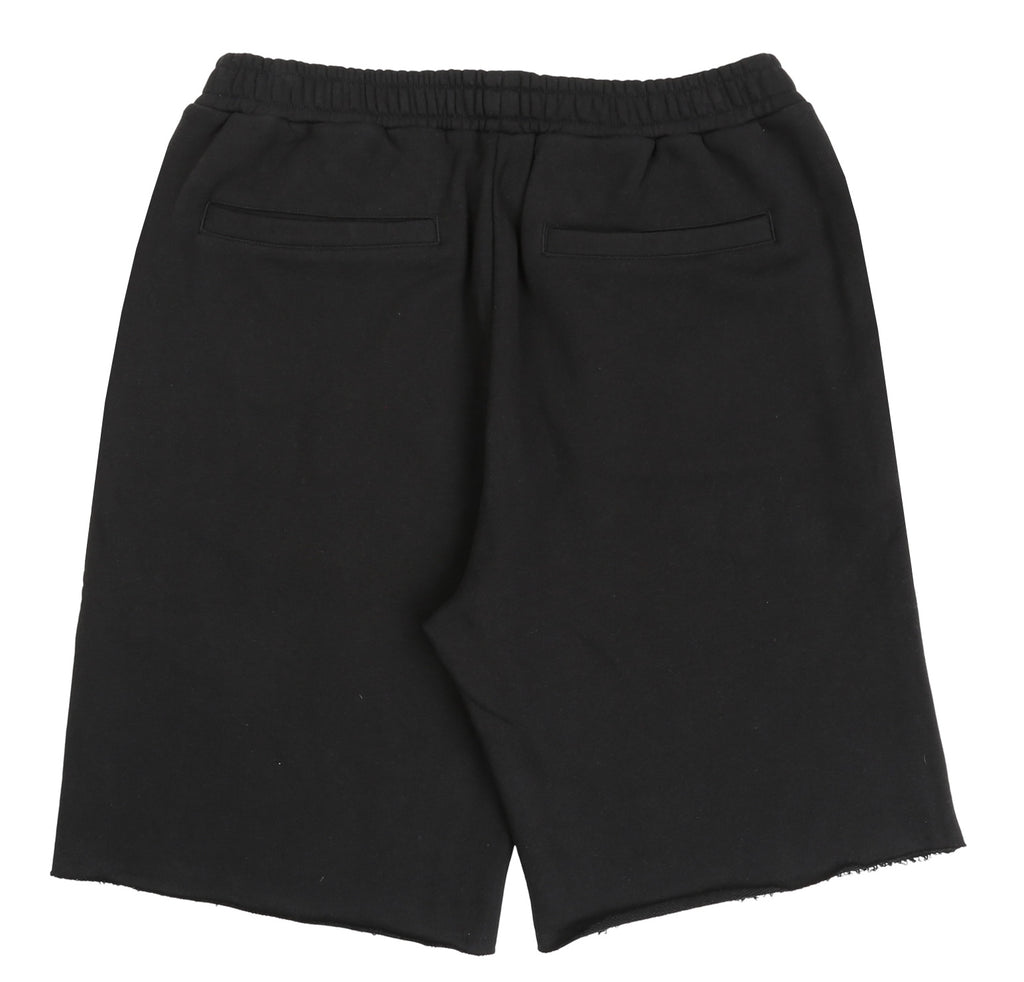 SCRIPT CUT-OFF SWEAT SHORTS BLACK