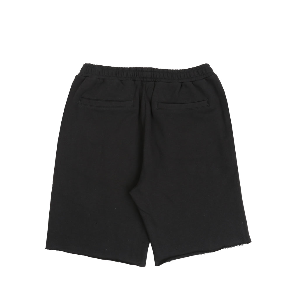 SCRIPT CUT-OFF SWEAT SHORTS BLACK