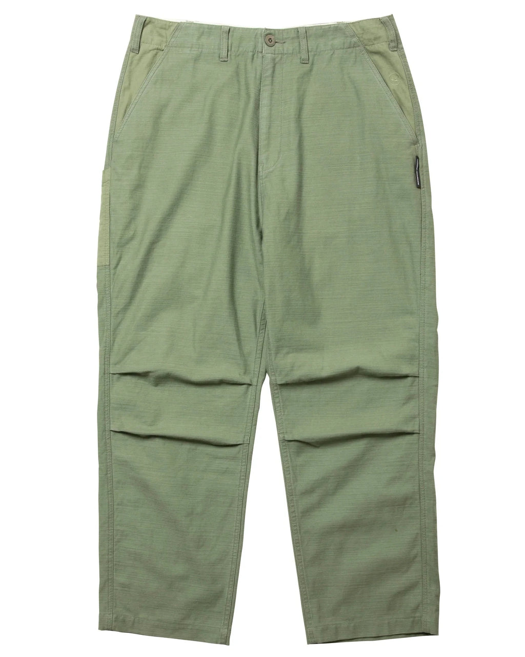 BACK SATIN MILITARY PANTS OLIVE