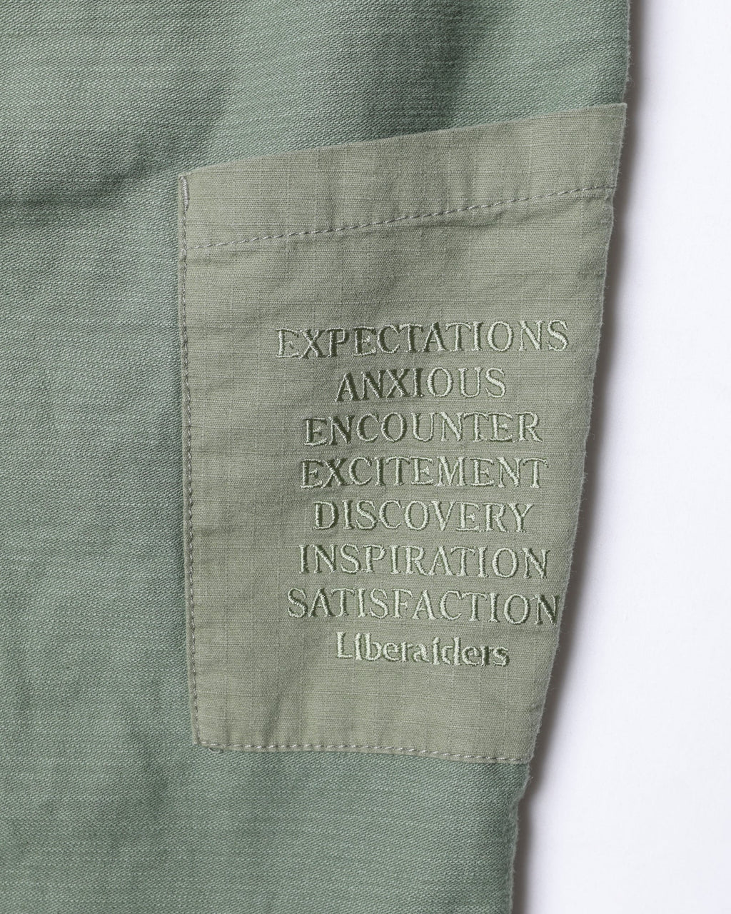 BACK SATIN MILITARY PANTS OLIVE