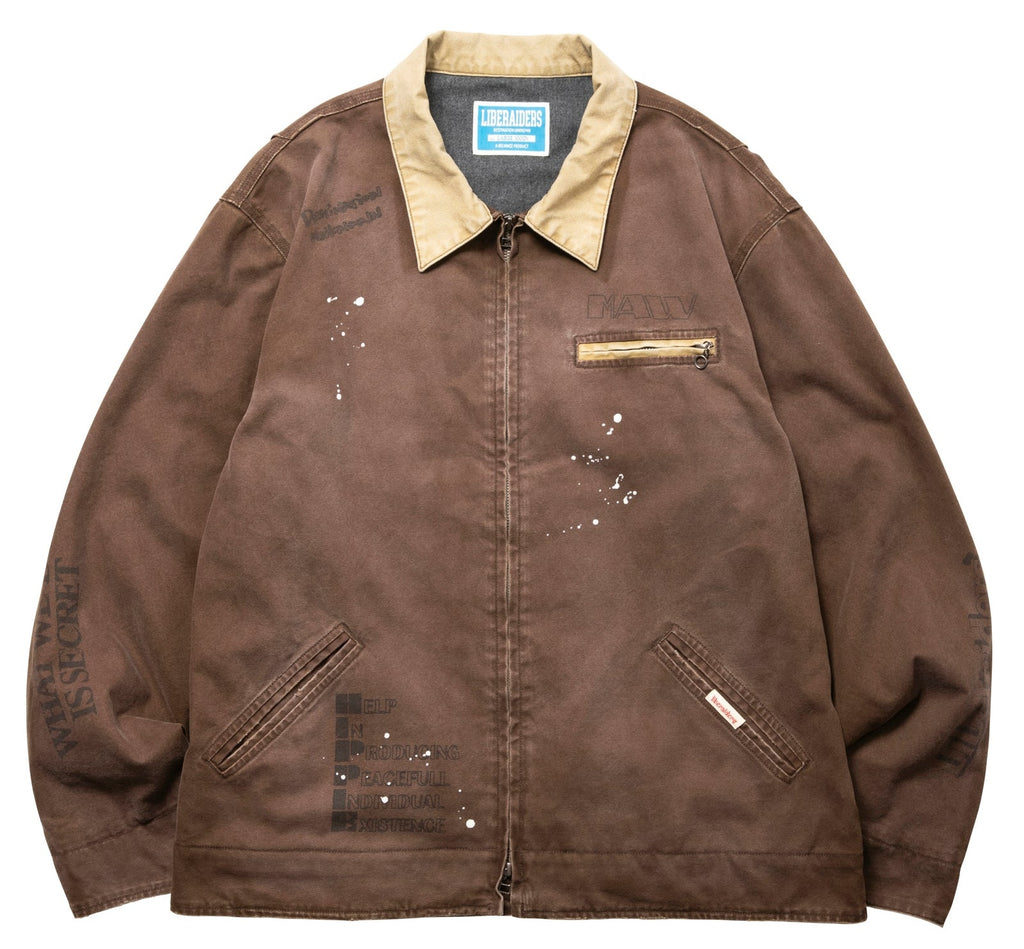 GARMENT DYED WORK JACKET BROWN