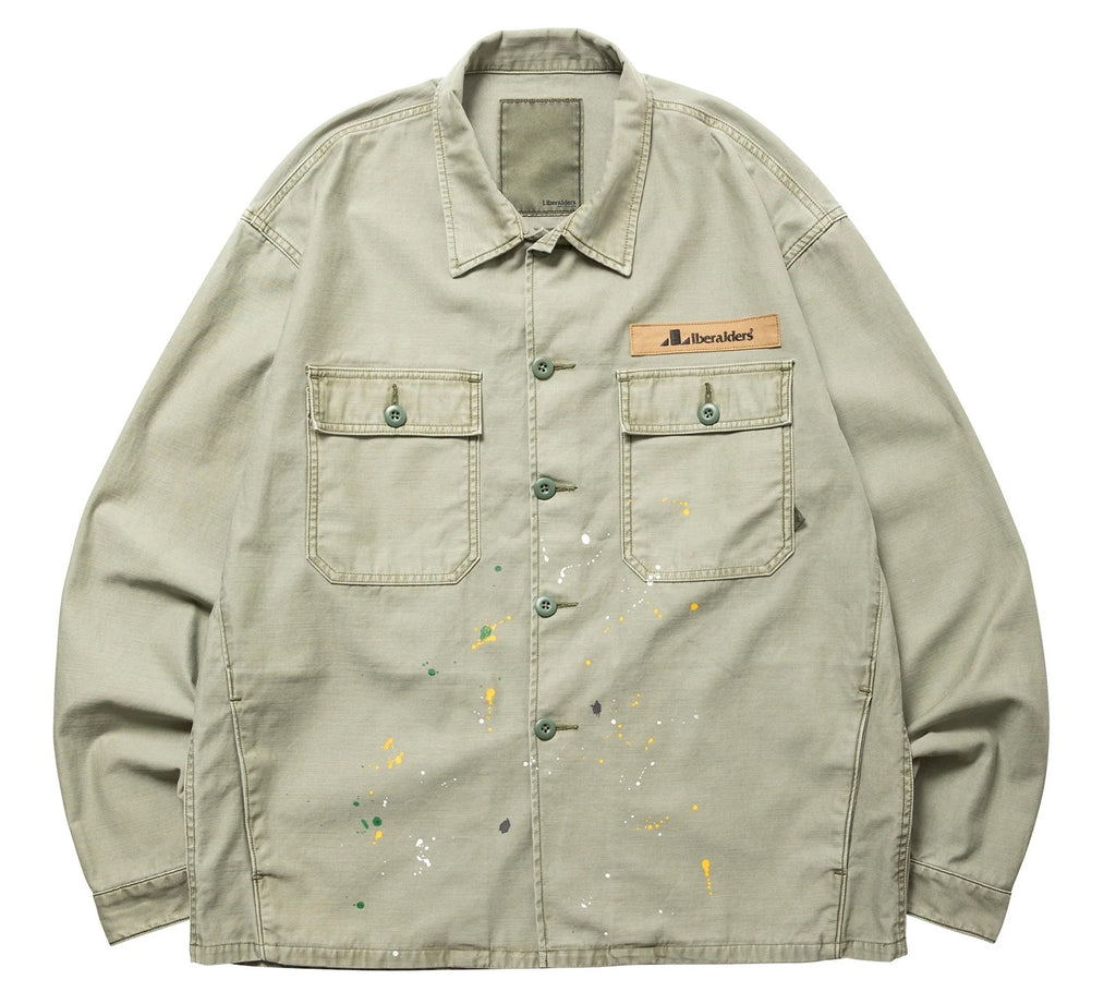 PAINT SPLATTER BDU SHIRT OLIVE