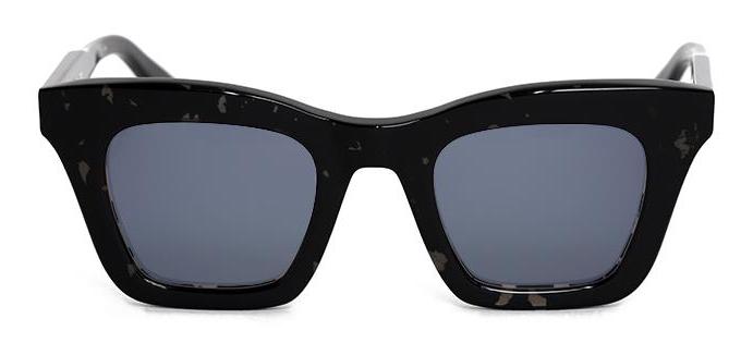VALDEZ Black Spazzle / White Gold / Blue lens